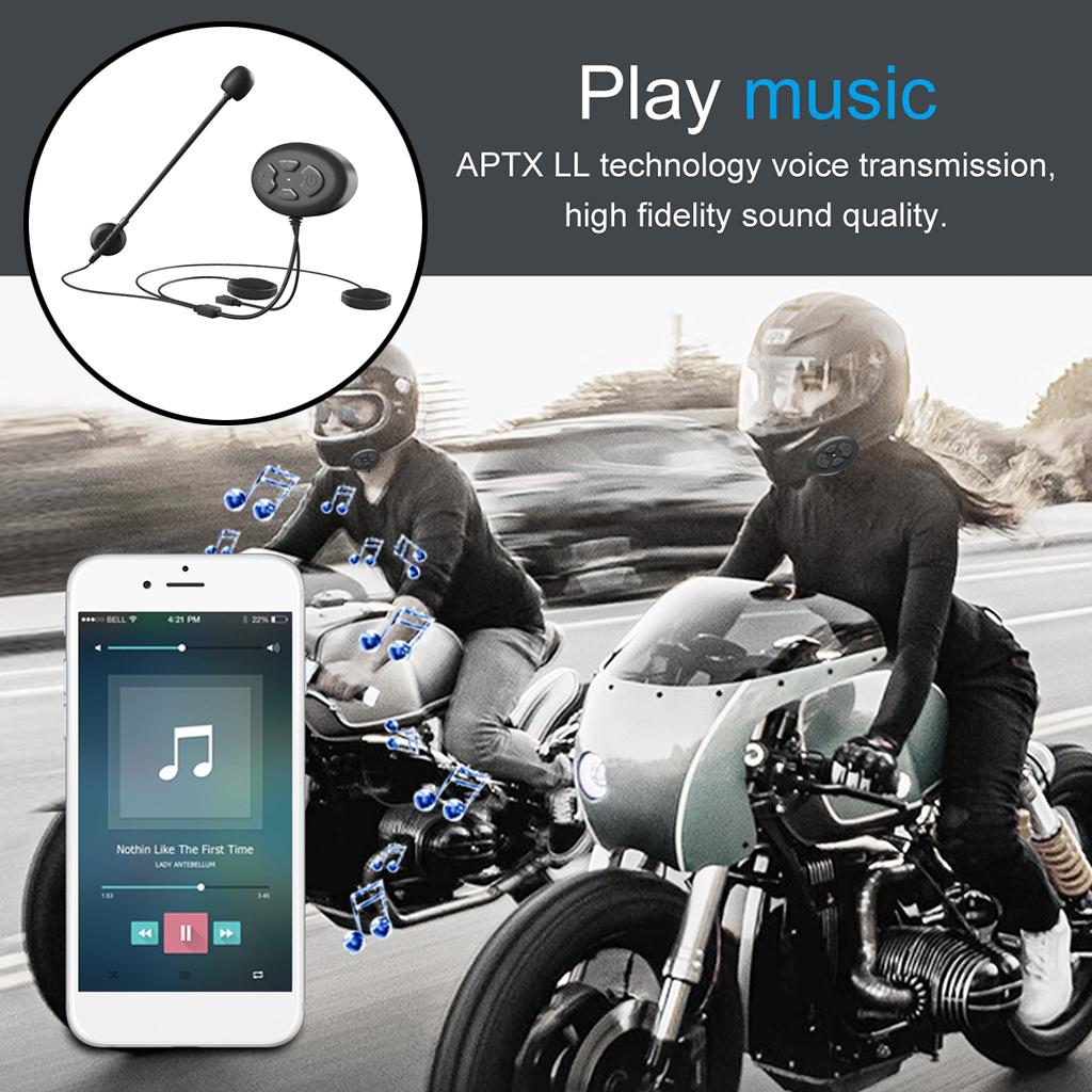 DK12 Motorcycle Helmet Headset Intercom Speaker Headphone w/Mic Bluetooth 5.0