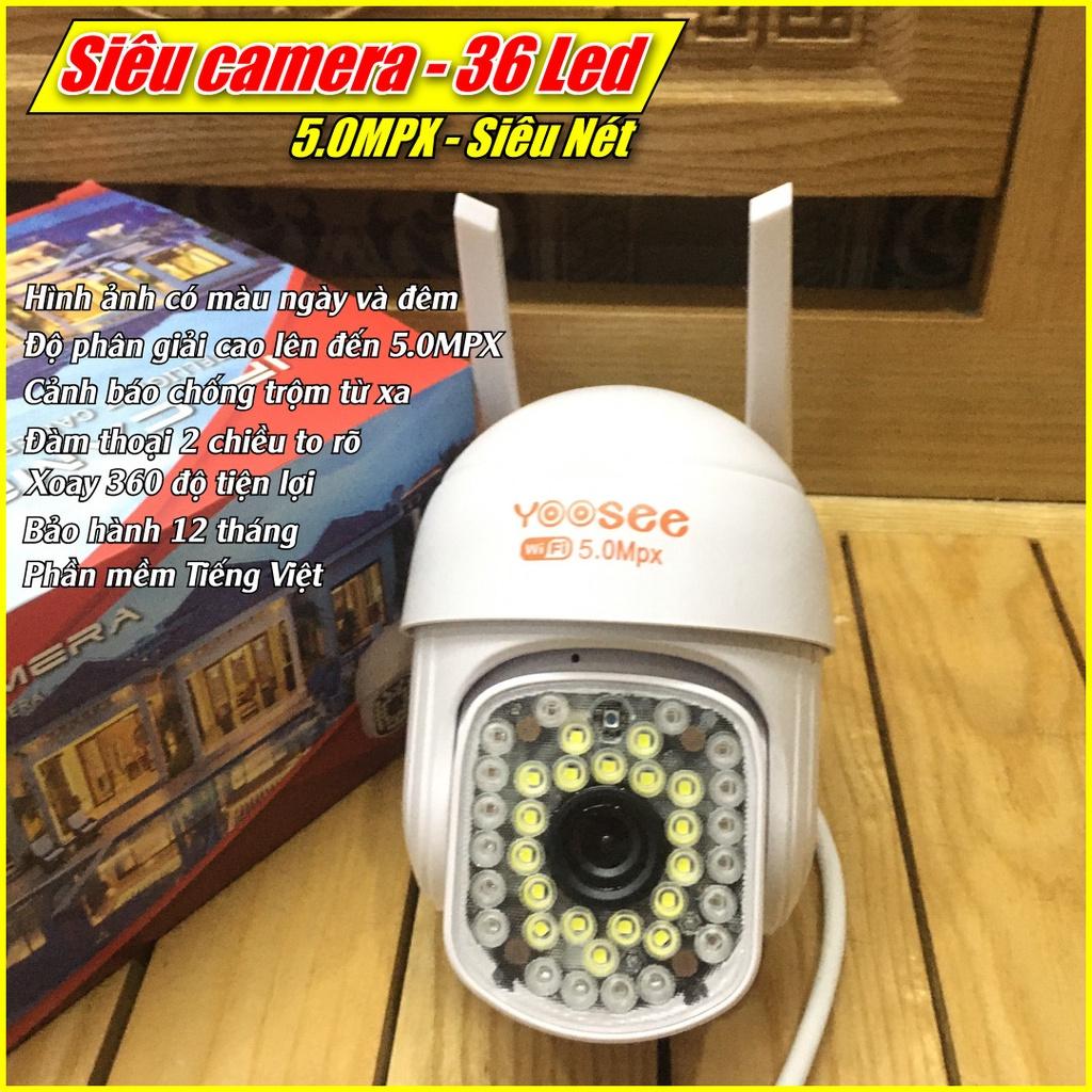 Tặng thẻ 64GB CAMERA YOOSEE PTZ 36 LED 5.0Mpx FULL HD 1080 CHỐNG NƯỚC, XOAY 360 ĐỘ, DÒ THEO CHUYỂN ĐỘNG -HÀNG NHẬP KHẨU