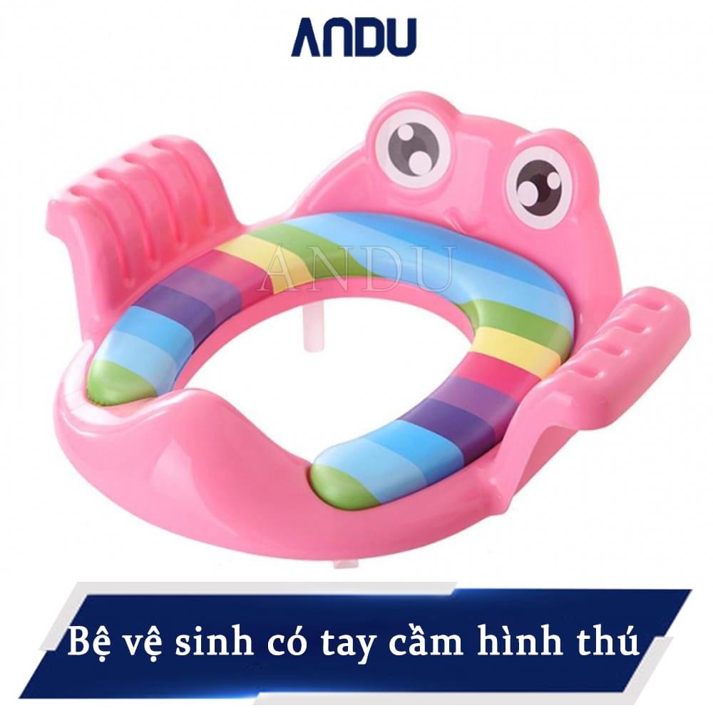 Bệ Vệ Sinh Có Tay Cầm, Bệ Ngồi Toilet Hình Thú Dễ Thương Cao Cấp Cho Bé Yêu