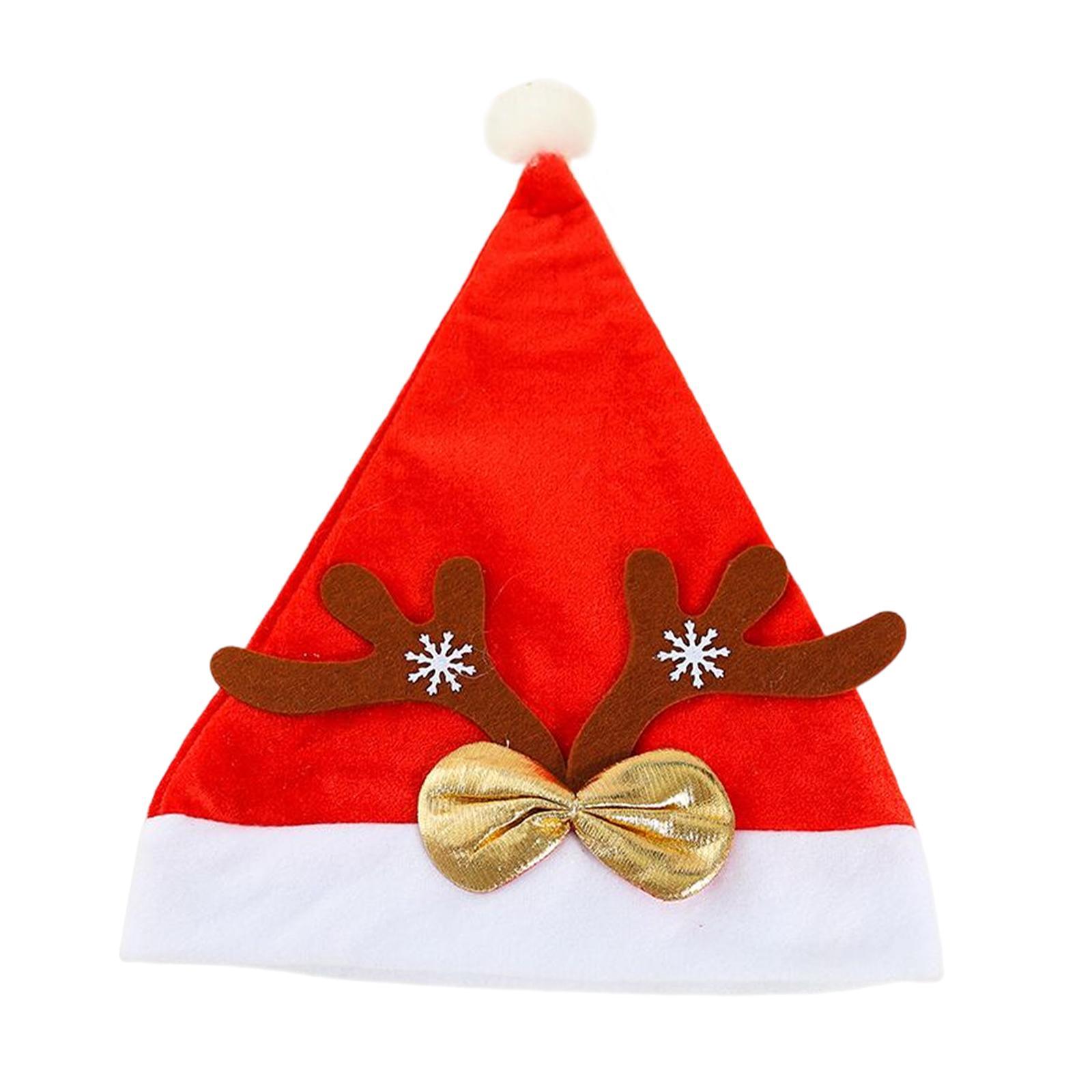 Antler Hat Red Santa Claus Xmas Hat Cap for Masquerade Stage Performance