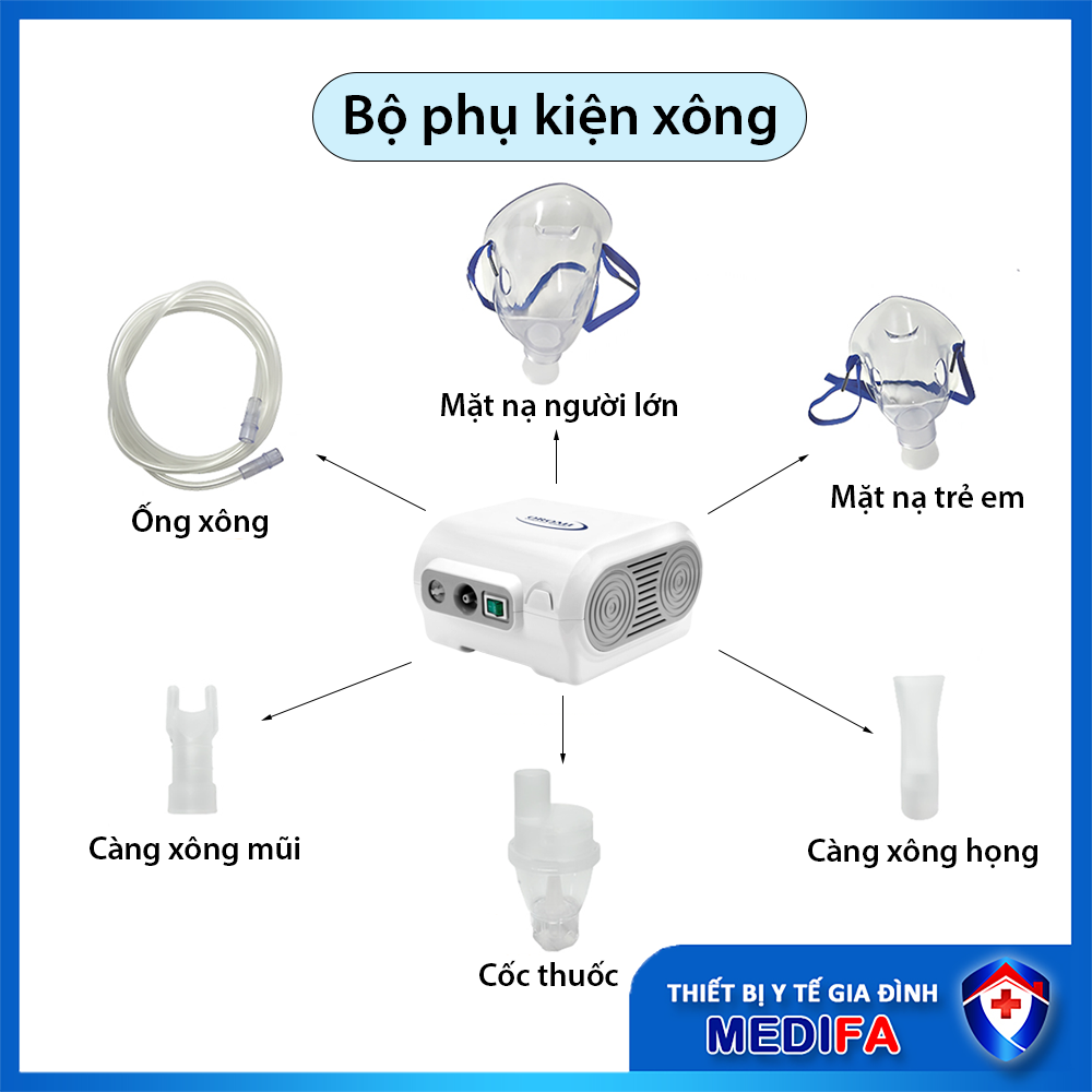 Máy xông khí dung, hút mũi, máy 2 trong 1 OROMI Model C28M - Hàng chính hãng