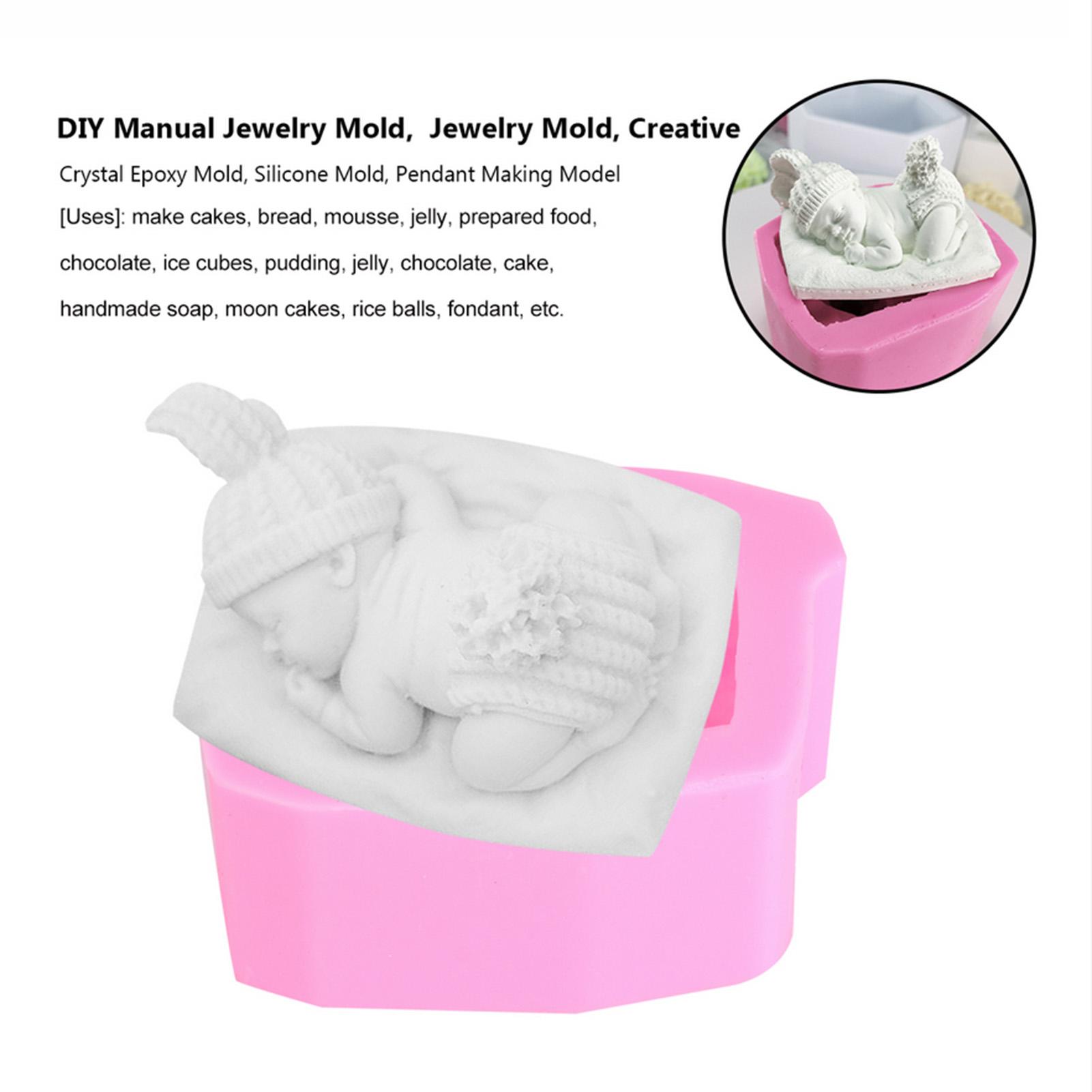 Khuôn silicon hình em bé đang ngủ để làm bánh khuôn làm đồ trang trí