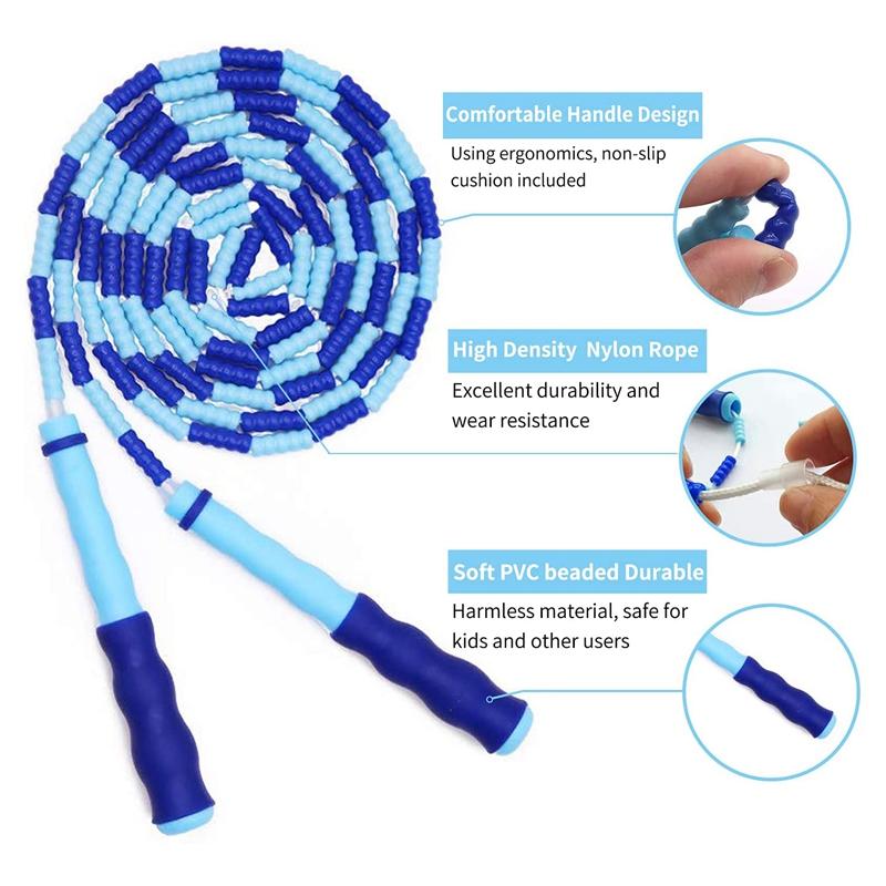 Nóng Dây Nhảy Trẻ Em Dây Nhảy Có Thể Điều Chỉnh Chiều Dài Chống Rối Phân Đoạn Mềm Đính Hạt Dây Nhảy Cho Tập Luyện Tại Nhà trường Học
