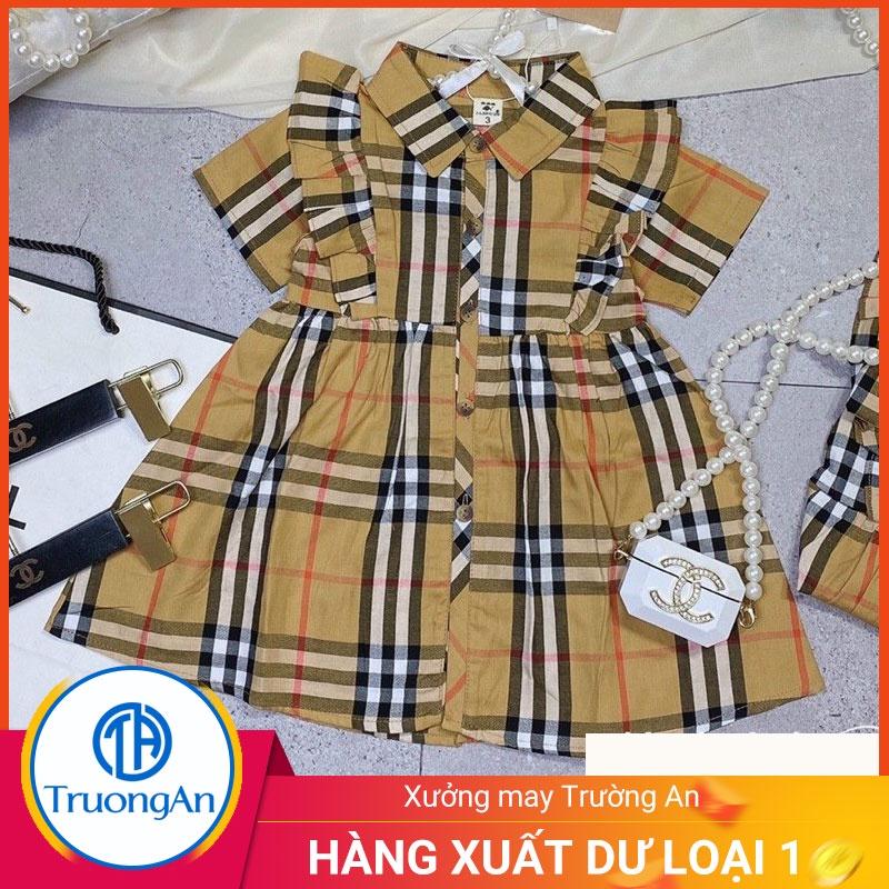 Bộ váy bé gái kẻ sọc chất liệu cotton 