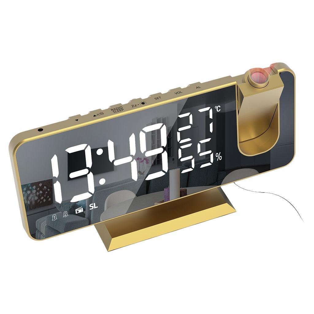 Mirror Digital Alarm Clock LED Lamp Snooze Adjustable Brightness
