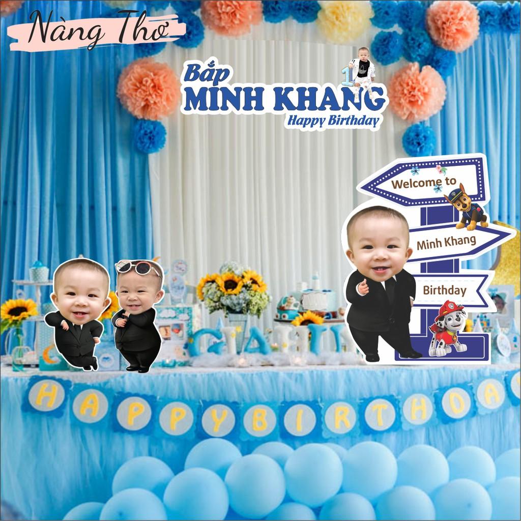 Combo bảng tên hình chibi welcome trang trí bàn tiệc sinh nhật được thiết kế riêng cho từng bé Lazadavn