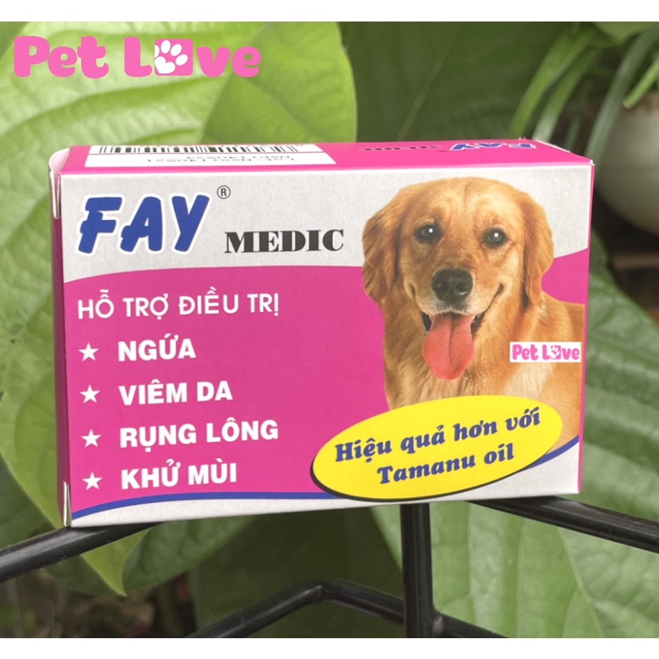 Xà bông cục Fay Medic diệt ghẻ, vảy gàu, nấm da chó mèo