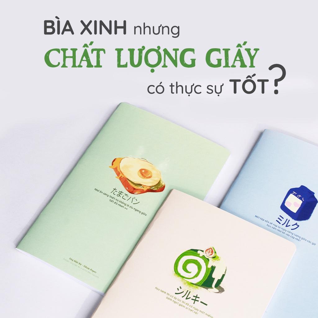 Vở ruột kẻ ô 100 Gsm - Đồ Ăn 80 Trang - Bìa Bánh Mì &amp; Trứng - Ong Mặt Bự