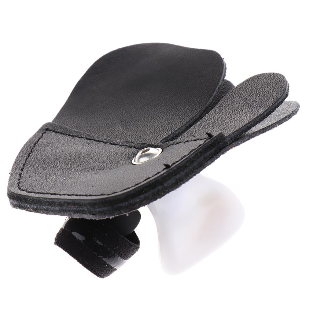 Leather Archery Bow Finger Tab Protector Shooting Finger Guard Right Hand