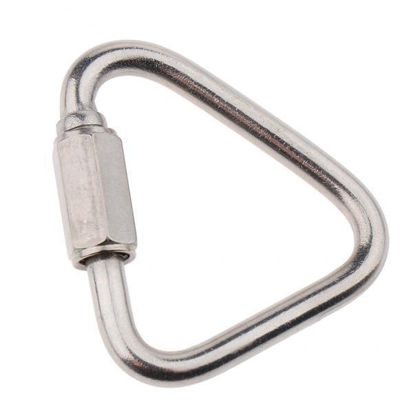 4X Outdoor Triangle Stainless Steel Carabiner Camping Keychain Quick Link 5mm