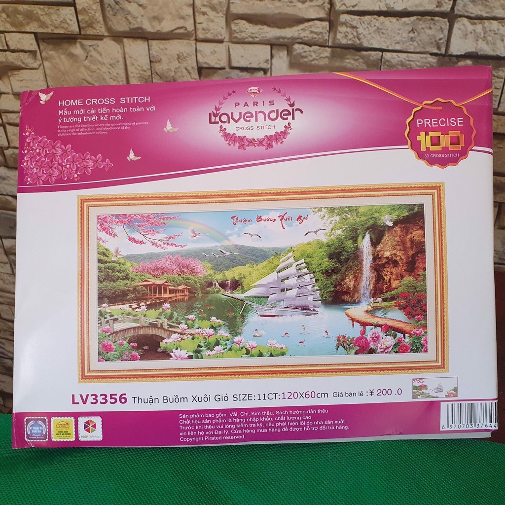 Tranh thêu chữ thập thuận buồm xuôi gió LV3356 - 120 x 60 cm - chưa thêu