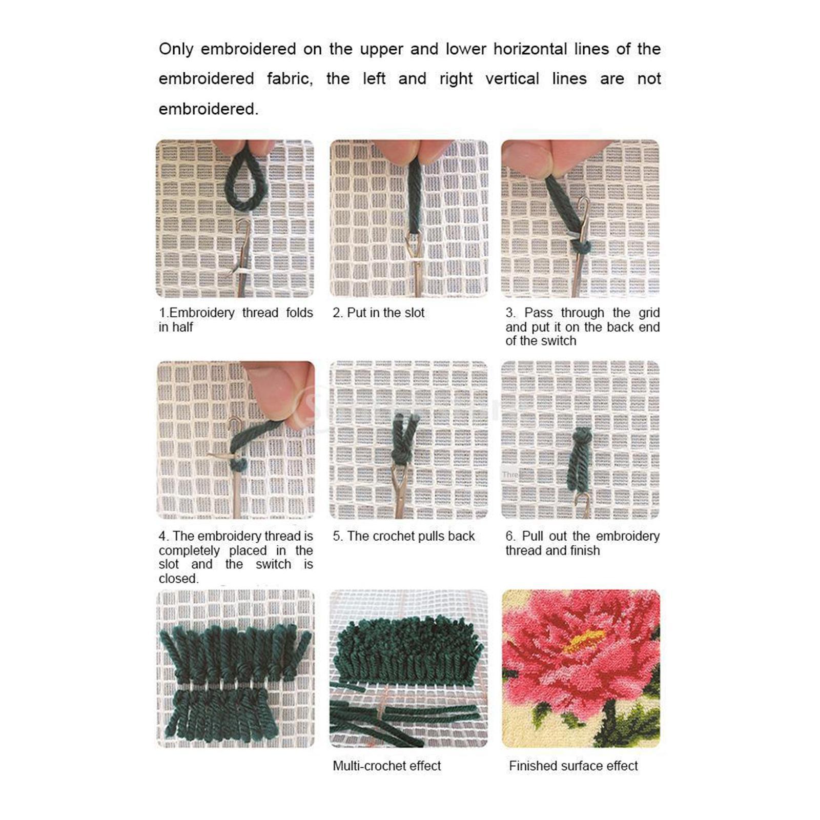 Embroidery Carpet Latch Hook kit Crochet Rug Making DIY Cushion Mat Parrot