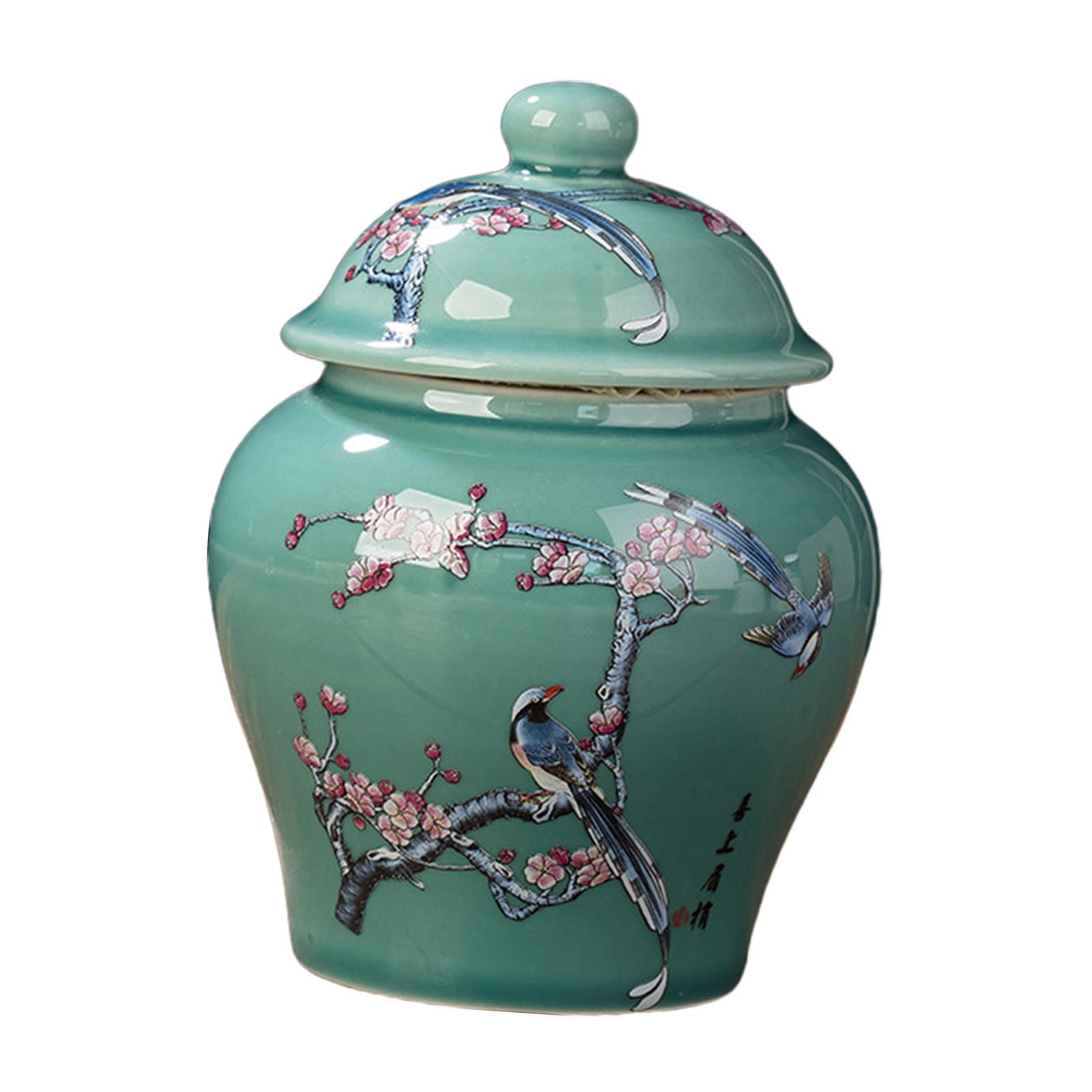 Ceramic Ginger Jar Traditional Gift Vase for Office Desktop Table Decoration