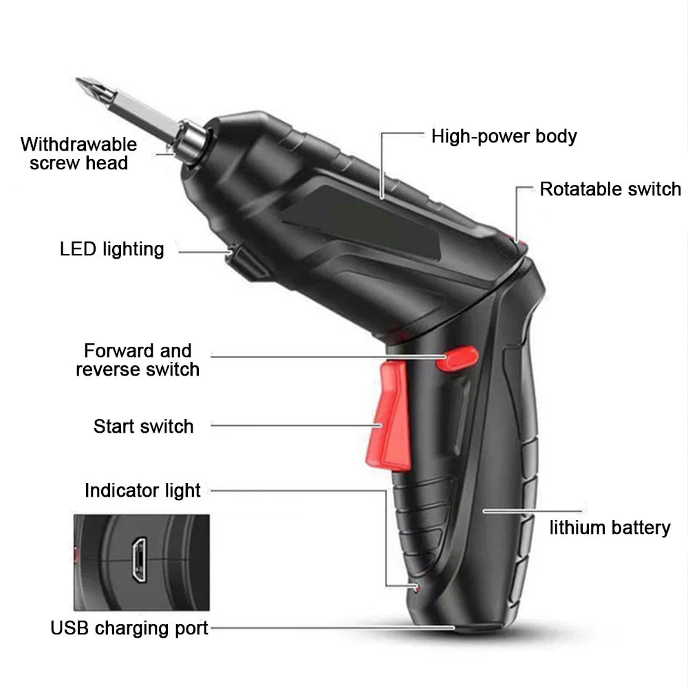 Máy vặn vít cầm tay Tua vít điện không dây mini pin sạc