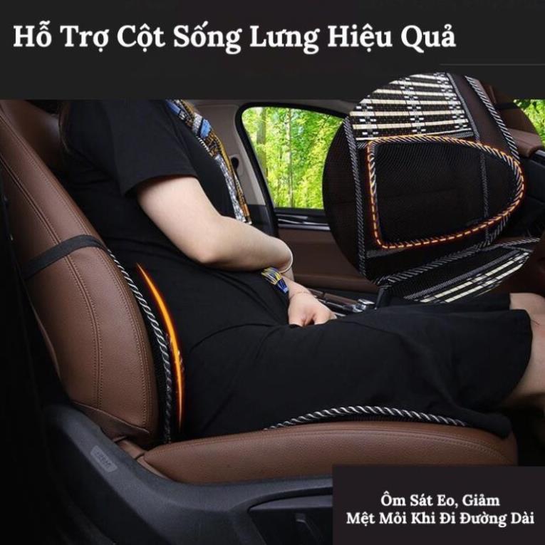 Bộ Lót Ghế Tựa Lưng Ô Tô Lưới Trúc Massage Lưng Chống Mỏi, Chống Nóng Hiệu Quả - 1 Chiếc