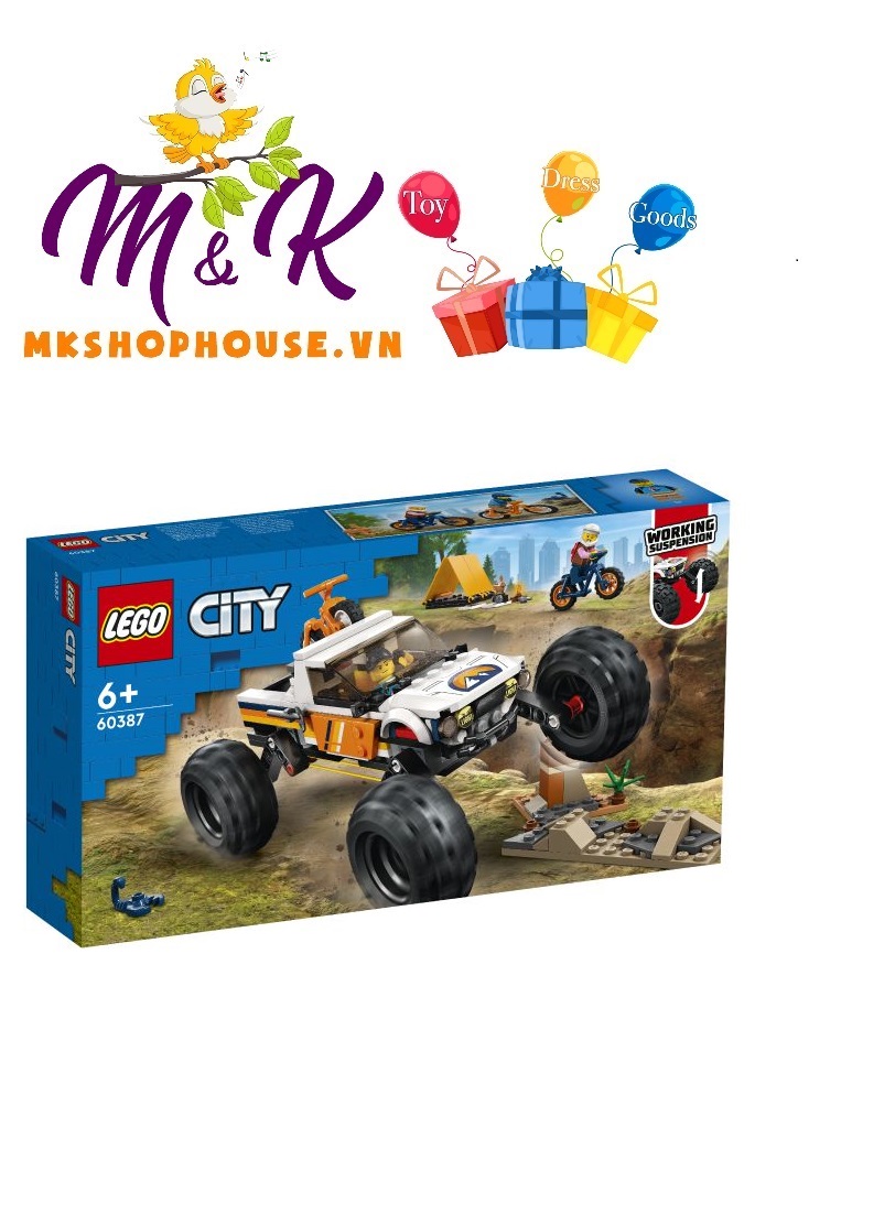 LEGO City 60387 Xe Thám Hiểm Địa Hình 4x4 (252 Chi Tiết)