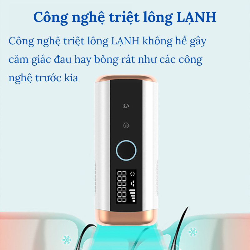 Máy Triệt Lông Đầu Lạnh Bugu DM-001 Tẩy Lông Toàn Thân Vĩnh Viễn Trẻ Hóa Da Bằng Công Nghệ Ice Cool Kết Hợp IPL Photon