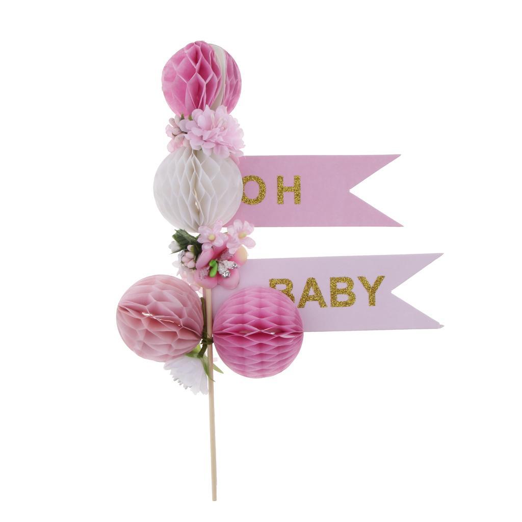 Baby Shower Paper Honeycomb Cake Topper for Kids Party Cake Decoration