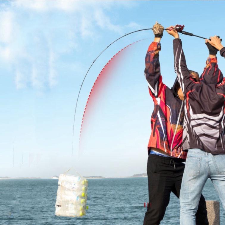 Xả hàng sale Bộ cần câu cá lure máy đứng 1.68m - 1.8m - 2.1m - 2.4m + Máy kim loại + dây câu lure + hộp mồi lure B-lu-D0