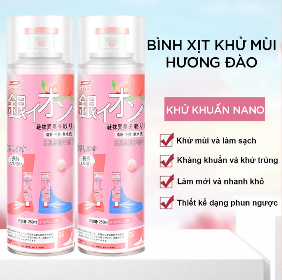 Hình ảnh Lọ/Bình/Chai Xịt Khử Mùi Giày Công Nghệ NANO BẠC Mùi Dịu Nhẹ 260ml khử Mùi Hôi Dép Chân Tủ Giày Bình Sịt Khử mùi Giày