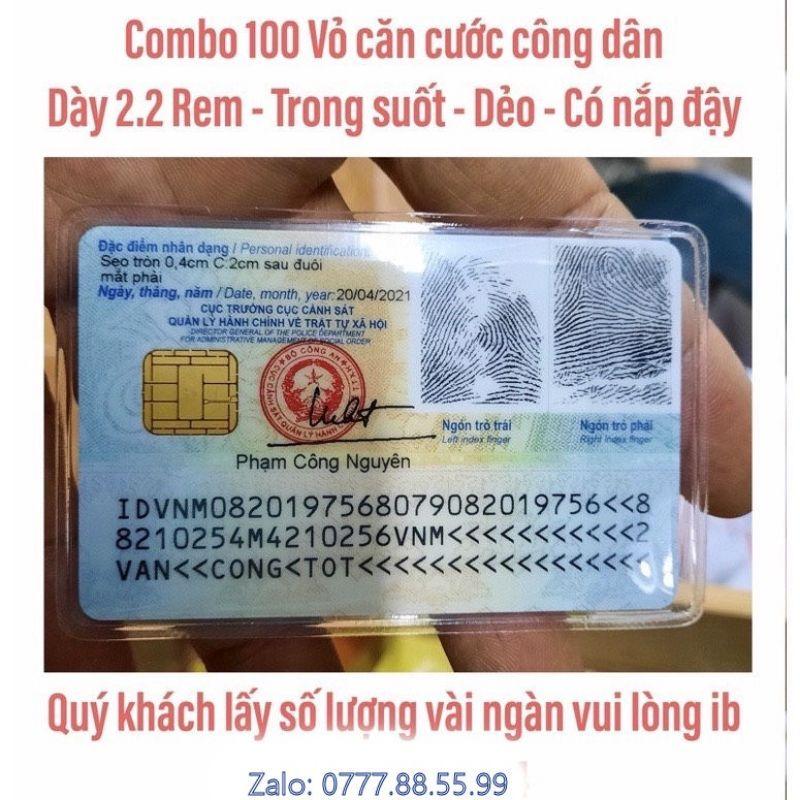 Vỏ thẻ căn cước công dân, vỏ bọc bằng lái xe Pet, vỏ BHXM-BHYT Nhựa PvC Siêu Trong Suốt, Siêu Dẻo Có Nắp...