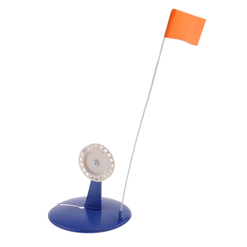 Durable Orange Flag Ice Fishing Rod Hole Cover Round Tip-Up Ice Fishing Tool