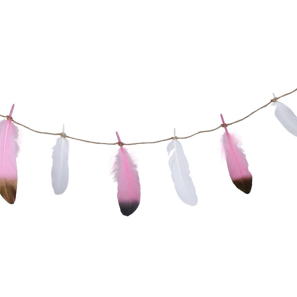 3X Dipped Feather Bunting Banner Hanging Garland Wedding Party Decoration C