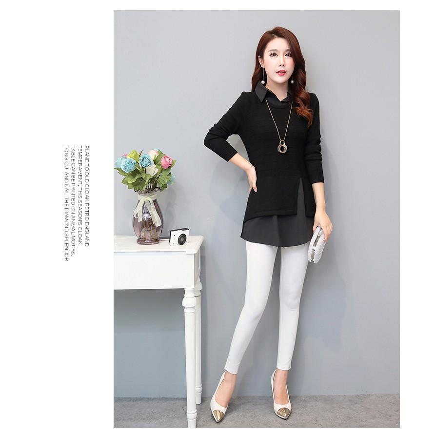 Áo len phối cổ thời trang