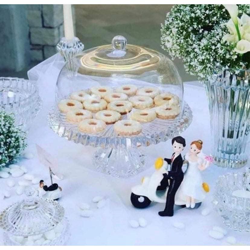 Chân Bồng Pha Lê Rogaska Đựng Đồ Ăn, Trái Cây, Bánh Mứt Kẹo, Có Nắp, Đường Kính 33cm Dùng Trang Trí Bàn Tiệc, Nhập Đức