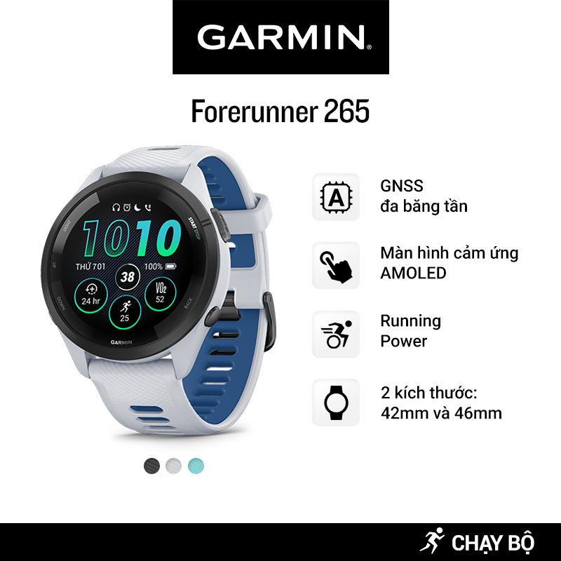 Đồng Hồ Thông Minh Garmin Forerunner 265 Music Wifi GPS - Hàng Chính Hãng