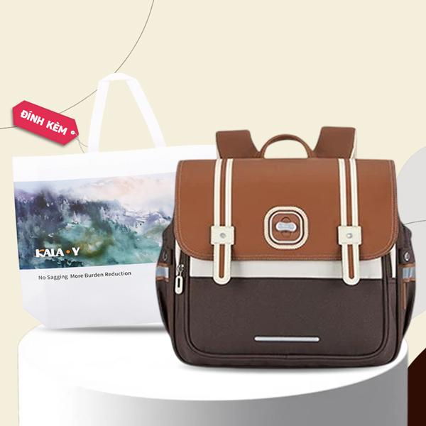 Ba Lô Chống Gù - Kala Y CX2229 - Màu Nâu Caramel - Tặng Kèm Túi Vải
