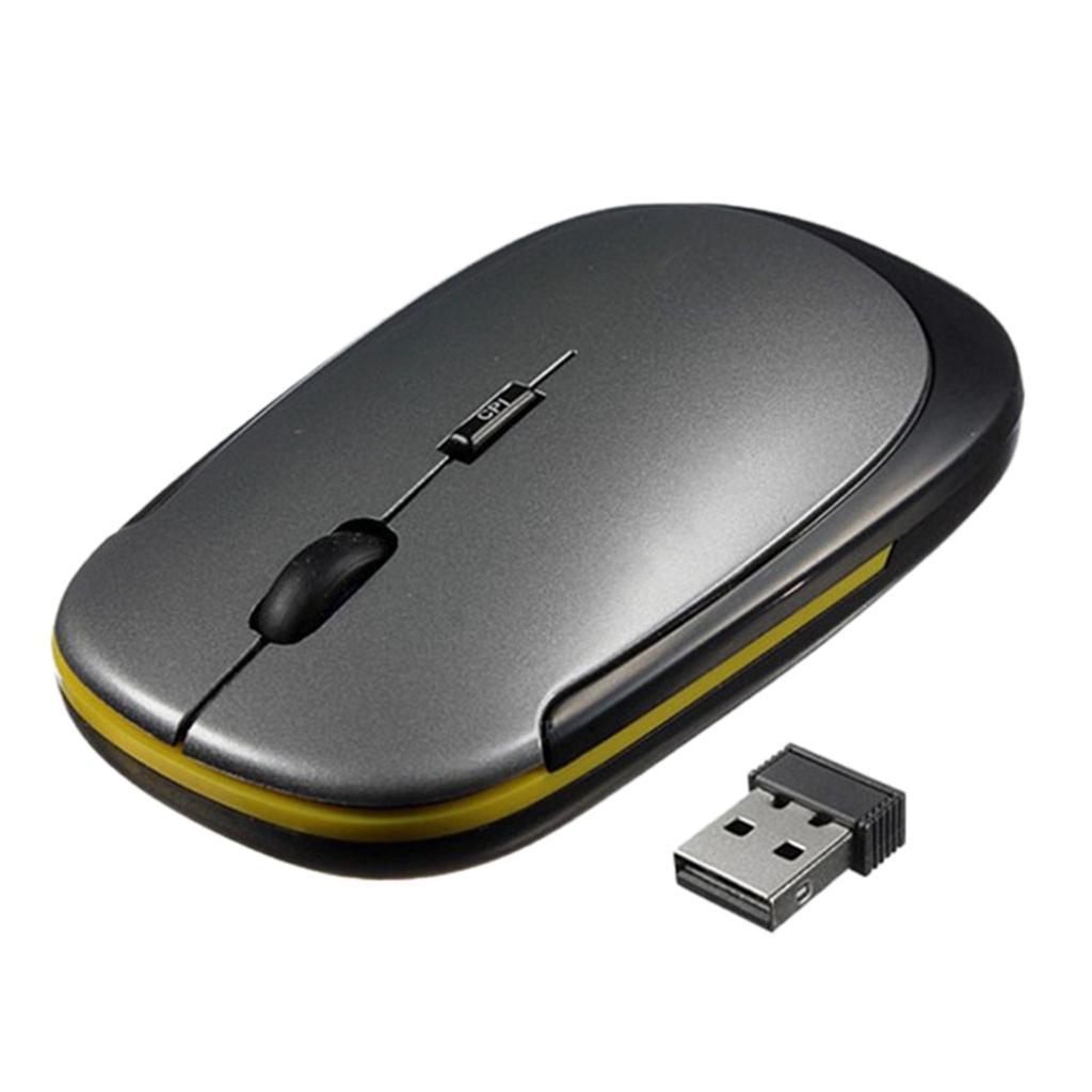 Slim Wireless Optical Mouse  Mice 1000DPI Adjustable Computer Grey