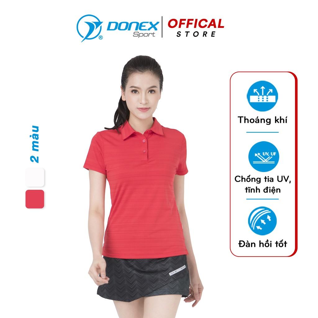 Áo Thể Thao Nữ Golf DONEXPRO Form Classic, Thiết Kế Có Cổ, Chất Vải Poly Cá Sấu Mát Mẻ AC-3612