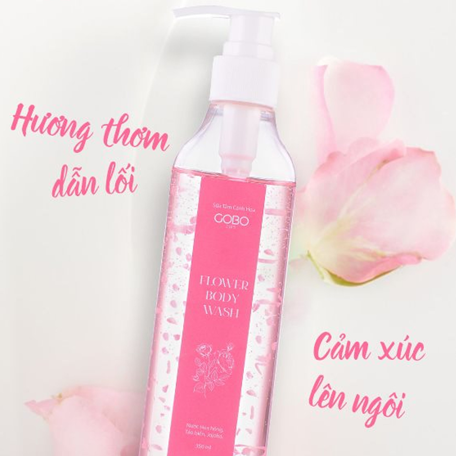 Combo Sữa Tắm Cánh Hoa Hồng Hương Thơm Quyến Rũ 350ml và Pad Rửa Mặt làm sách sâu Cocayhoala - Làm sạch nhẹ nhàng, dưỡng trắng da, chống lão hoá - Hàng chính hãng (Chăm sóc cơ thể)