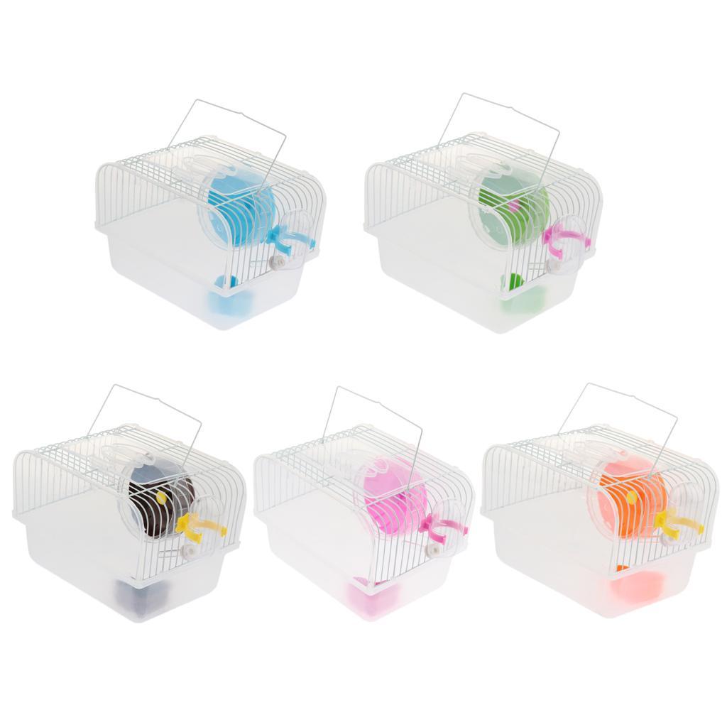 Portable Pet Hamster Cage Guinea Gerbils Mice House with Heel