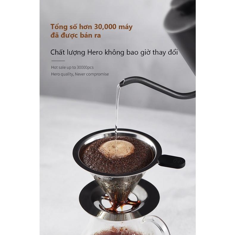 Phễu pha cà phê Pour Over thương hiệu Hero, phễu lưới thép không gỉ 304