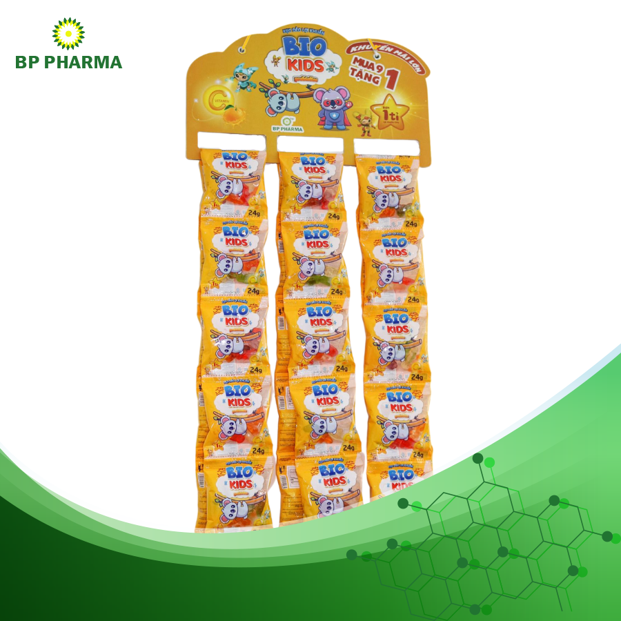 Kẹo Dẻo Lợi Khuẩn BIO KIDS Giúp Trẻ Ăn Ngon, Tiêu Hóa Tốt - Combo 10 Gói x 24g Tiện Lợi