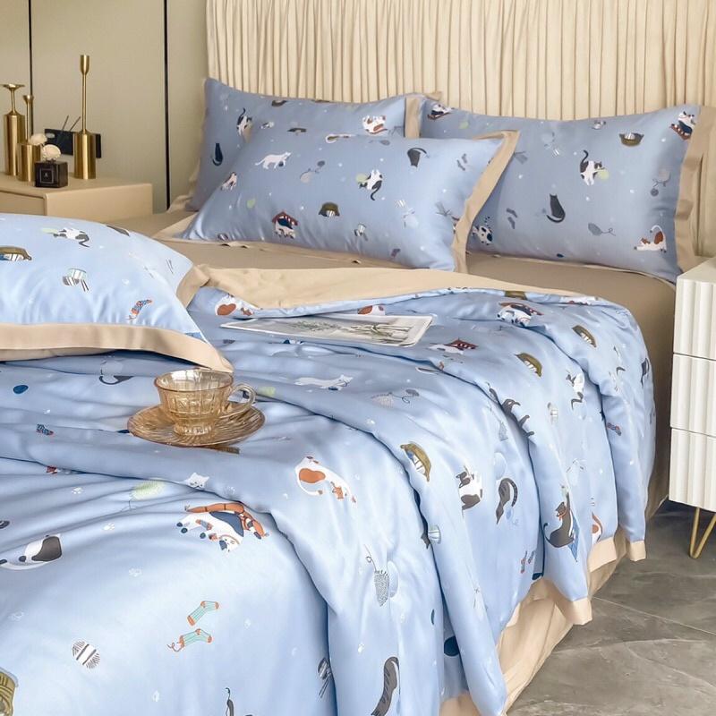 Bộ ga gối chăn trần tencel 40s 4 món
