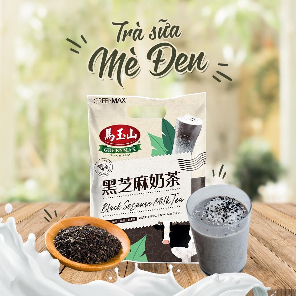 Trà sữa mè đen240g ( 12 gói nhỏ) - Black sesame Greenmax Đài Loan 240g