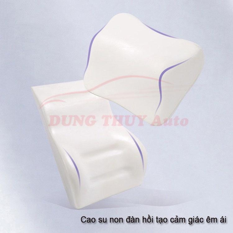 Gối tựa đầu tựa lưng ô tô cao su non đàn hồi - Tựa ghế oto vải cotton chống đau mỏi lưng , chất liệu cao su non cao cấp