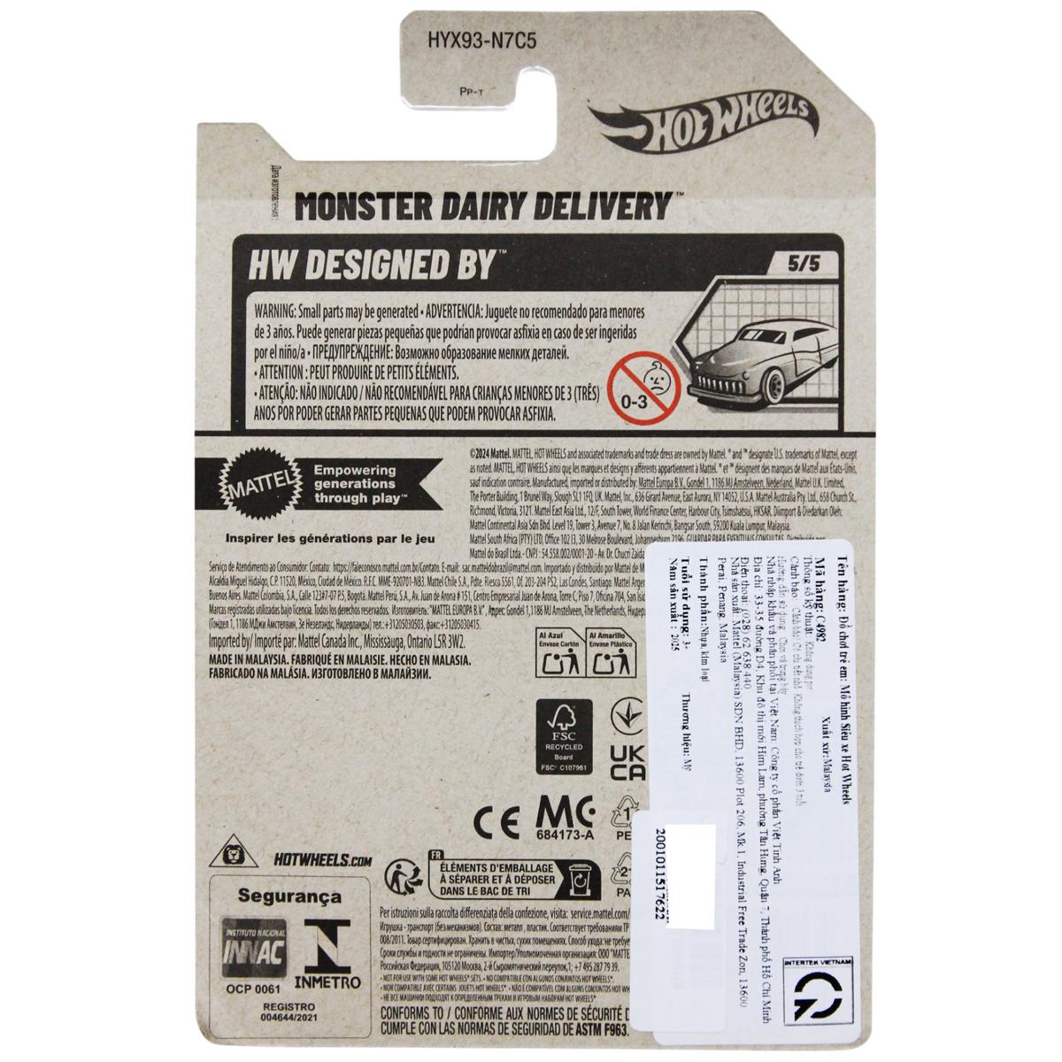 Siêu Xe Hot Wheels C4982 - 133/250 - Monster Dailry Delivery