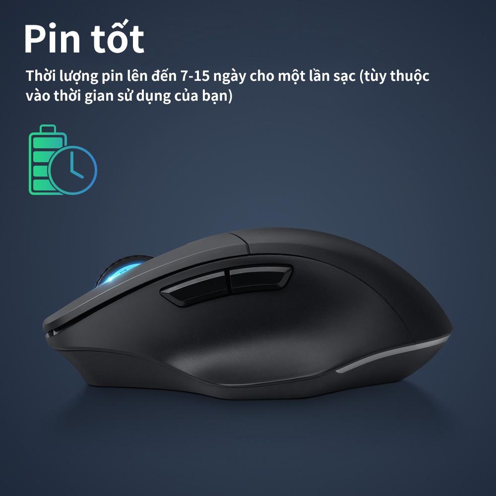 M09 - Chuột Không Dây Bluetooth 4000DPI Máy Tính USB 2.4GHz Ergonomic Scrolling Hiển Thị Pin Thích hợp cho Game