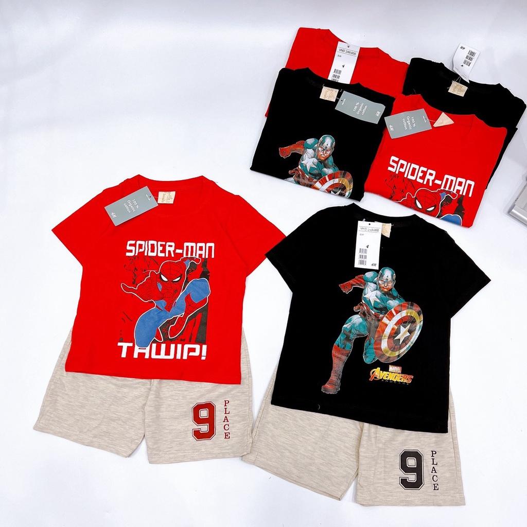 SET 2 BỘ ĐÙI BÉ TRAI SPIDERMAN 9 MÀU ĐỎ ĐEN