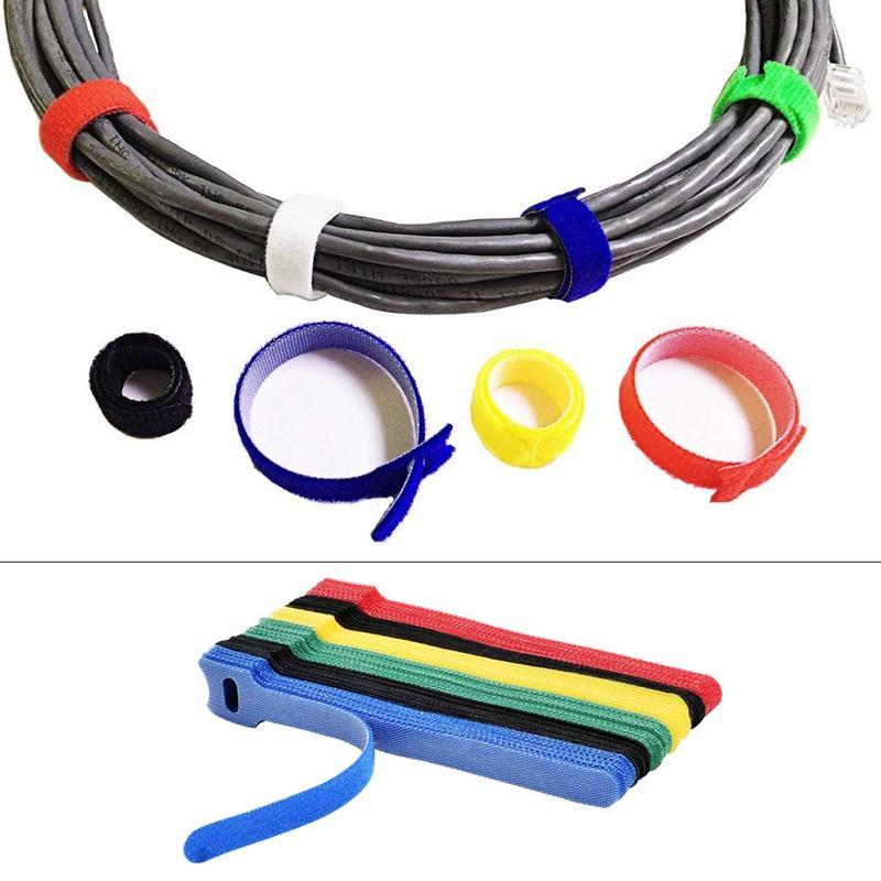 Bộ 50 dây dán dây cáp nhiều màu sắc có thể tái sử dụng tiện lợi