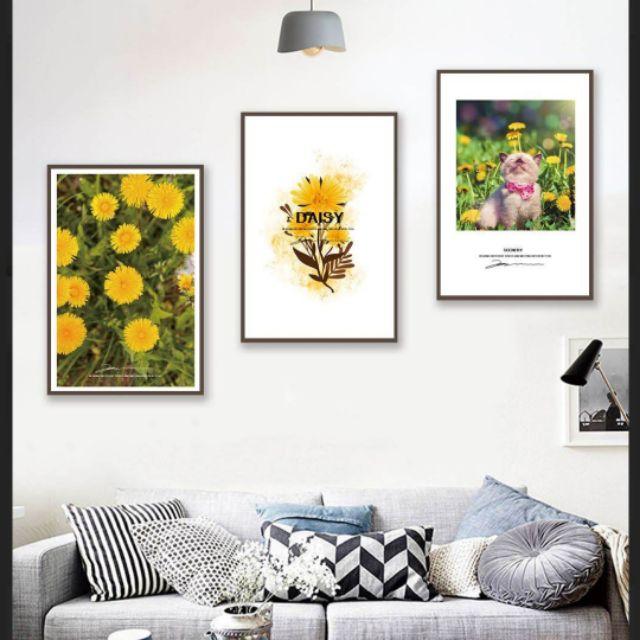 Tranh canvas hoa cúc mặt trời tràn viền hoặc có khung 40x60