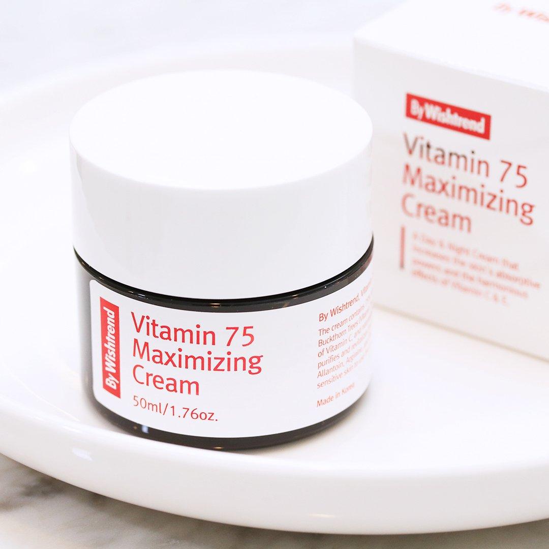 Kem Dưỡng Sáng Da, Chống Lão Hoá Giàu Vitamin By Wishtrend Vitamin 75 Maximizing Cream 50ml + Tặng Kèm 1 Băng Đô Tai Mèo Xinh Xắn ( Màu Ngẫu nhiên)