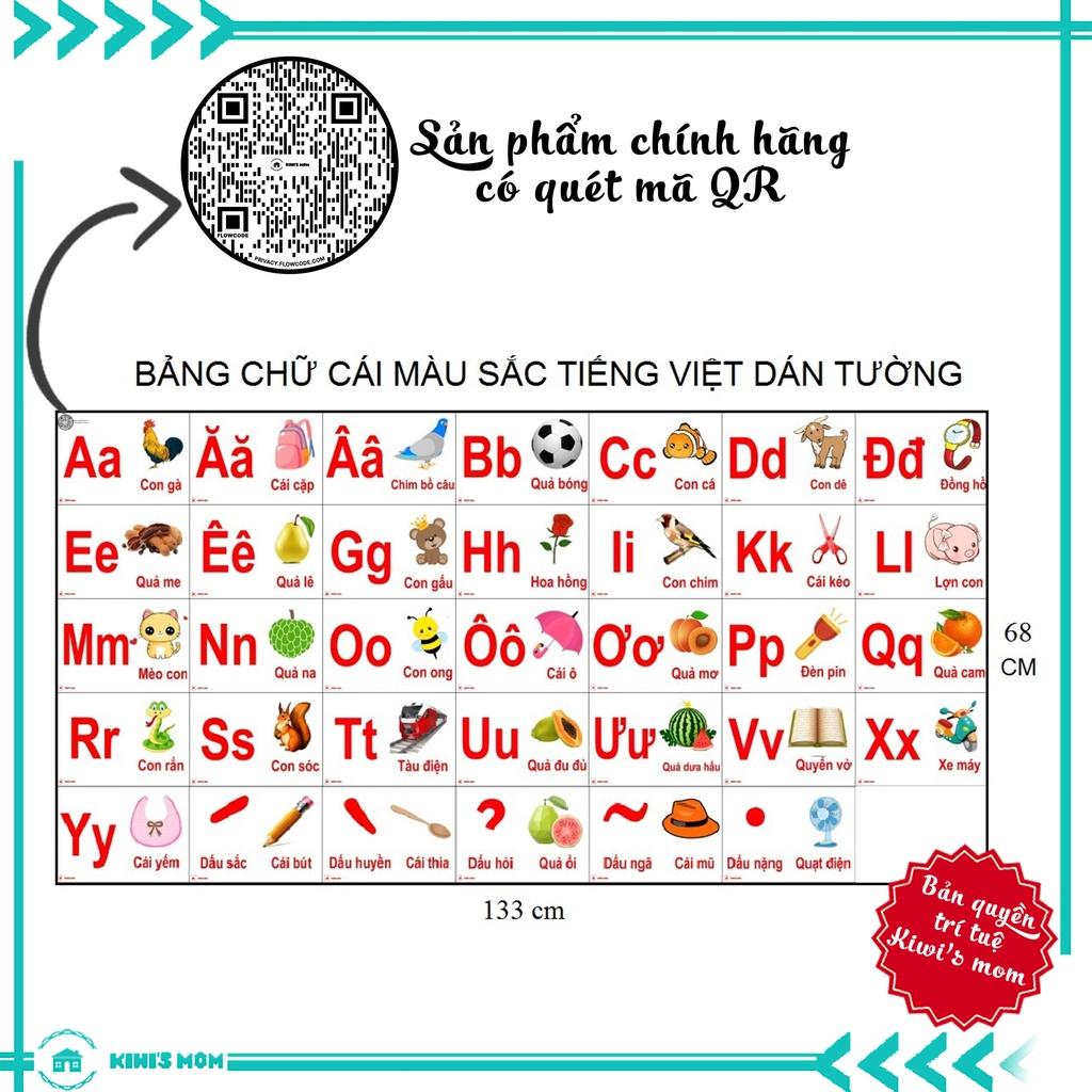 DECAL Bảng chữ cái màu sắc KIWI'S MOM 4 lớp cao cấp chống nước