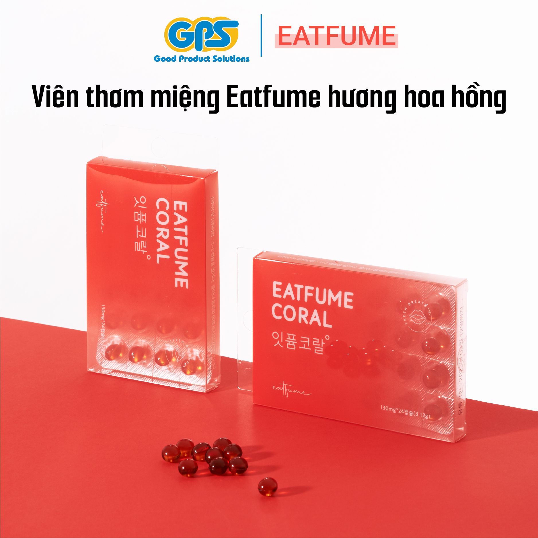 Kẹo thơm miệng hương hoa hồng Eatfume Coral chăm sóc hơi thở 24 viên / vỉ