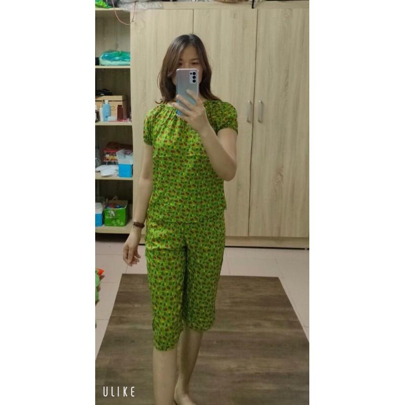 XẢ KHO- Bộ lanh nữ quần lửng áo bo chun