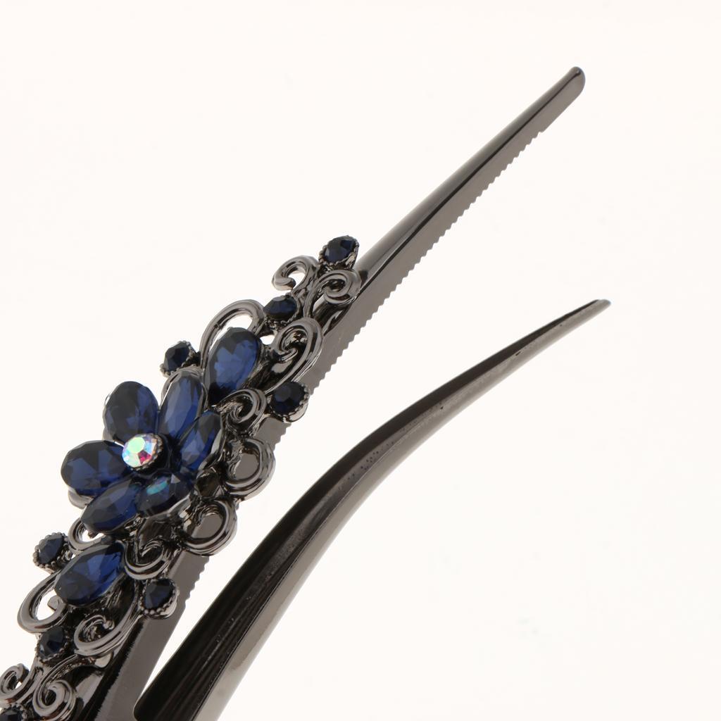 5Pack Fashion Hair Styling Tools Plated Rhinestone Hair Clip Duckbill Clips